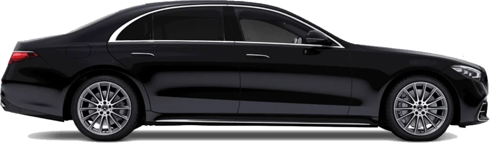 Mercedes-Benz S-Class in black, side view